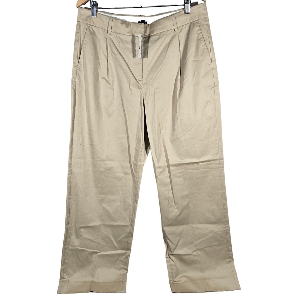 J. Crew Essential‎ High-Rise Straight-Leg Chino Pant Khaki Tan BQ731 Size 14 NEW